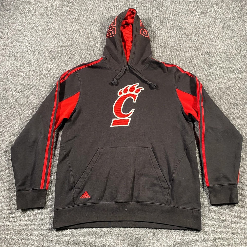 Cincinatti Bearcats Mens Medium NCAA Basketball Faded Hoodie Adidas College Y2K
